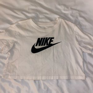 White nike crop top